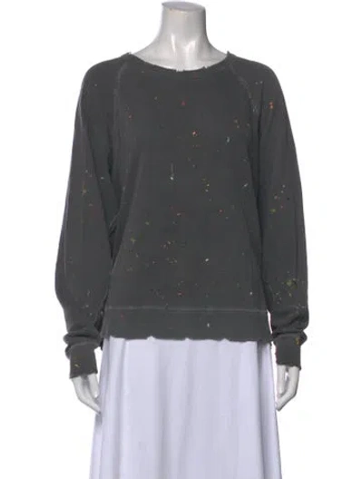 Pre-owned The Great Printed Crew Neck Sweatshirt In Grey