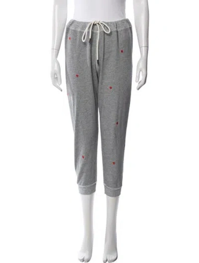 Pre-owned The Great Printed Embroidered Accent Sweatpants In Grey