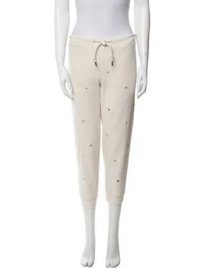 Pre-owned The Great Printed Embroidered Accent Sweatpants In Neutral