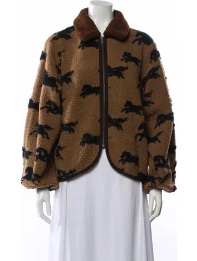 Pre-owned The Great Printed Jacket In Brown