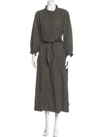 Pre-owned The Great Printed Long Dress In Black