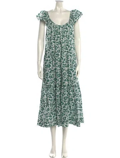 Pre-owned The Great Printed Long Dress In White