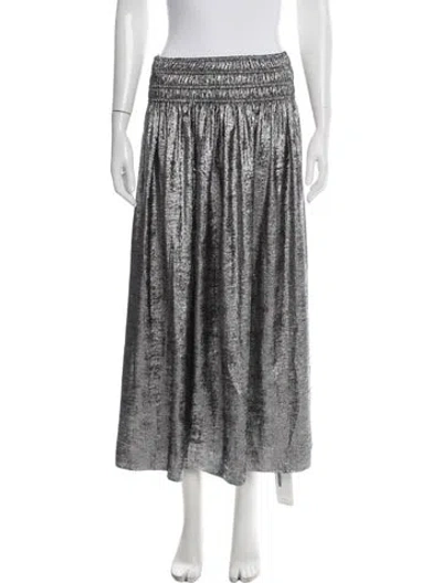 Pre-owned The Great Printed Long Skirt In Gray