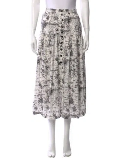 Pre-owned The Great Printed Long Skirt In White