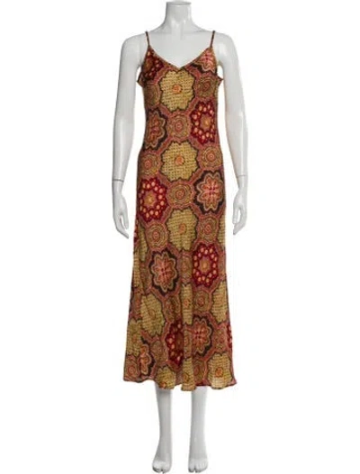 Pre-owned The Great Printed Midi Length Dress In Multi
