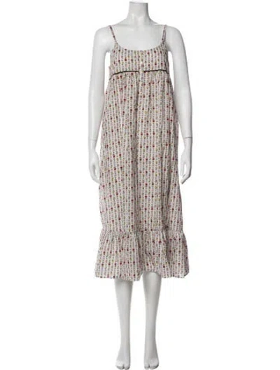 Pre-owned The Great Printed Midi Length Dress In Multi