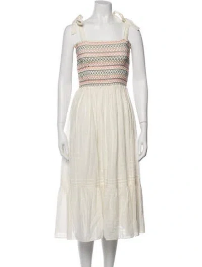 Pre-owned The Great Printed Midi Length Dress In Neutrals
