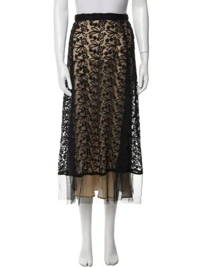 Pre-owned The Great Printed Midi Length Skirt In Black