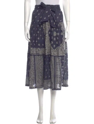 Pre-owned The Great Printed Midi Length Skirt In Blue