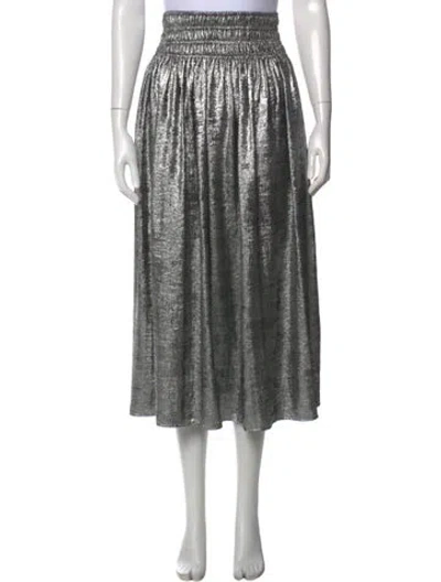 Pre-owned The Great Printed Midi Length Skirt In Gray