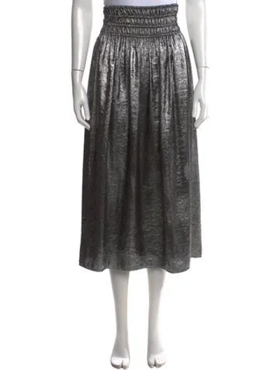 Pre-owned The Great Printed Midi Length Skirt In Gray