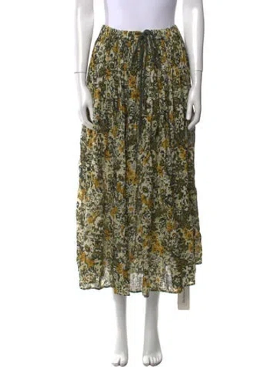 Pre-owned The Great Printed Midi Length Skirt In Green