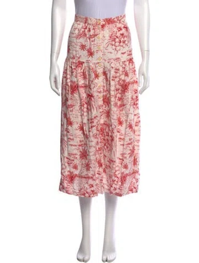 Pre-owned The Great Printed Midi Length Skirt In Multi