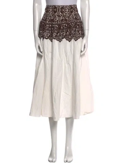 Pre-owned The Great Printed Midi Length Skirt In Neutral