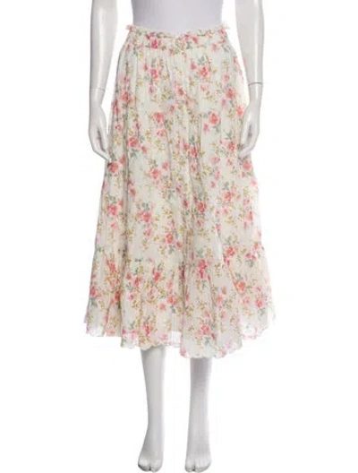 Pre-owned The Great Printed Midi Length Skirt In Neutral