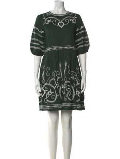 Pre-owned The Great Printed Mini Dress In Green