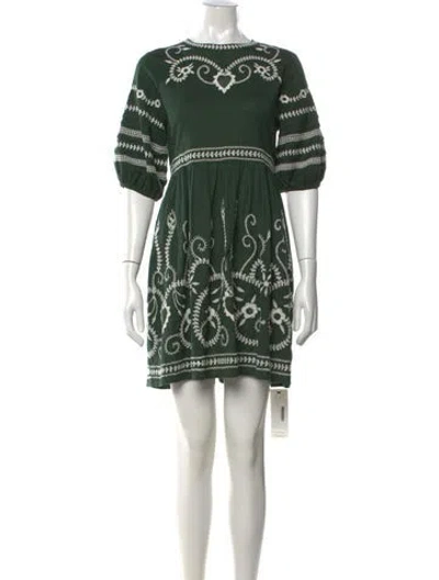 Pre-owned The Great Printed Mini Dress In Green