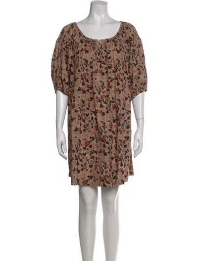 Pre-owned The Great Printed Mini Dress In Pink