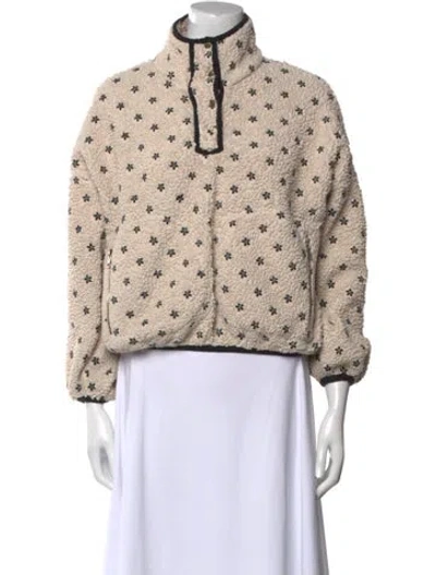 Pre-owned The Great Printed Mock Neck Sweater In Neutral