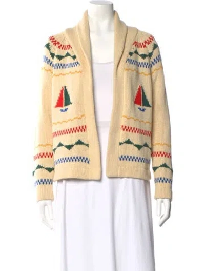 Pre-owned The Great Printed Open Front Sweater In Neutral