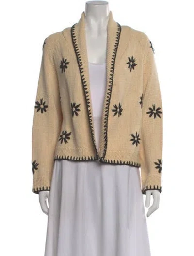 Pre-owned The Great Printed Open Front Sweater In Neutral