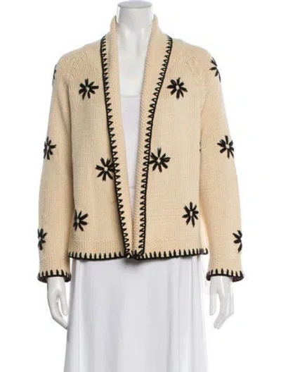 Pre-owned The Great Printed Open Front Sweater In Neutral