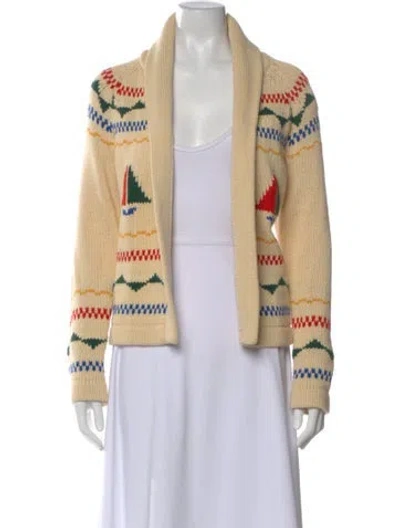 Pre-owned The Great Printed Open Front Sweater In Neutral