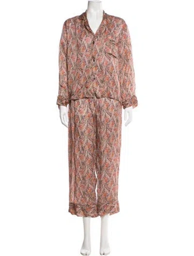 Pre-owned The Great Printed Pant Set In Pink