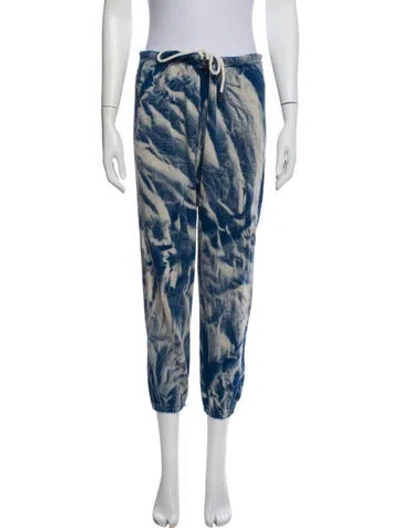 Pre-owned The Great Printed Raw-edge Trim Sweatpants In Blue