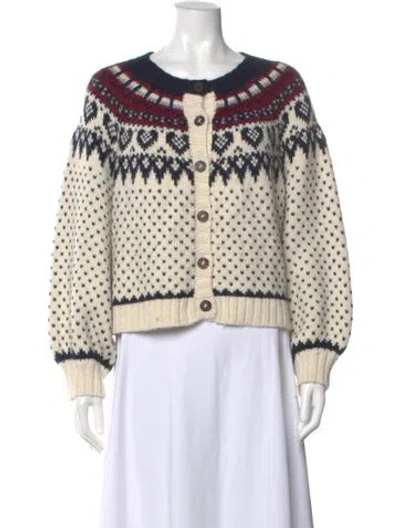Pre-owned The Great Printed Scoop Neck Sweater In Neutral