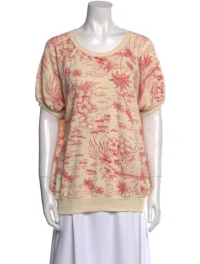 Pre-owned The Great Printed Scoop Neck T-shirt