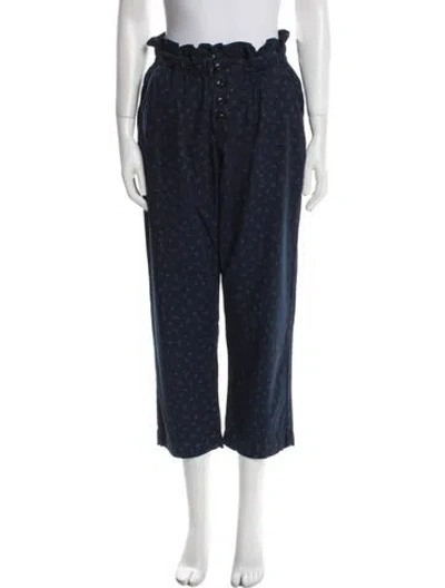 Pre-owned The Great Printed Straight Leg Pants In Blue