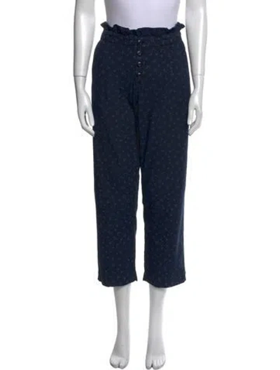 Pre-owned The Great Printed Straight Leg Pants W/ Tags In Blue