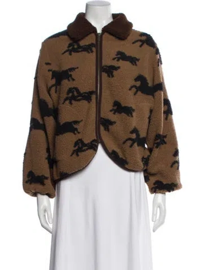 Pre-owned The Great Printed Utility Jacket In Brown