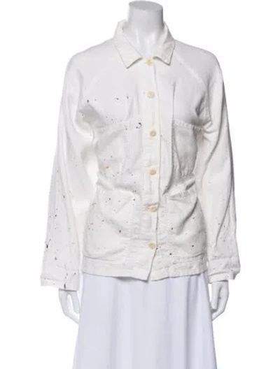 Pre-owned The Great Printed Utility Jacket In White