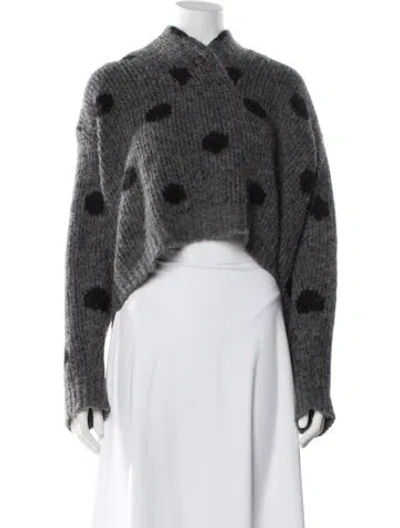 Pre-owned The Great Printed V-neck Sweater In Gray