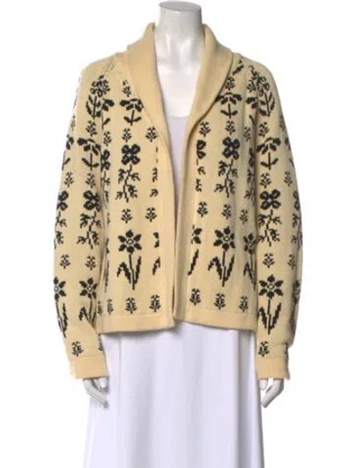 Pre-owned The Great Printed V-neck Sweater In Neutral