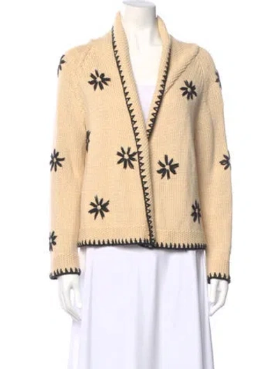 Pre-owned The Great Printed V-neck Sweater In Neutral