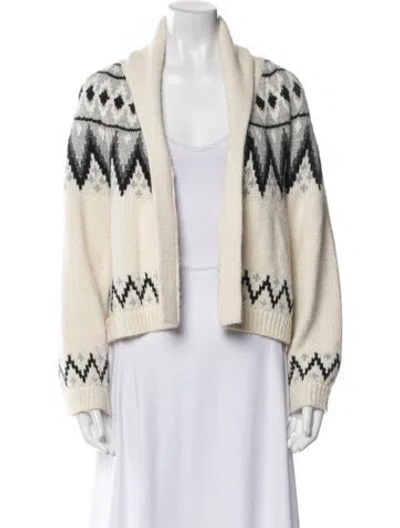 Pre-owned The Great Printed V-neck Sweater In Neutral