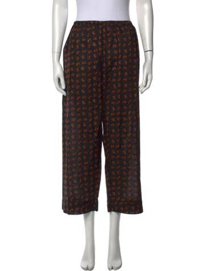 Pre-owned The Great Printed Wide Leg Pants W/ Tags In Black