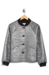 The Great The Metallic Bomber Jacket In Gunmetal