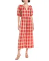 The Great Ravine Linen-blend Dress In Red