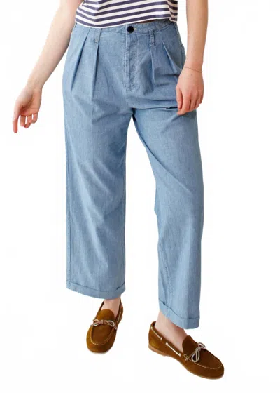 The Great Relaxed Mid-rise Fit Tour Trouser In Boiler Wash In Blue