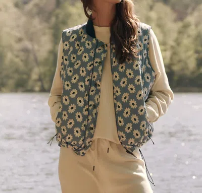 The Great Reversible Down Vest In Falling Daisy & Cream