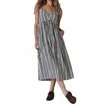 The Great . The Reyes Stripe Cotton Midi Sundress In Gray