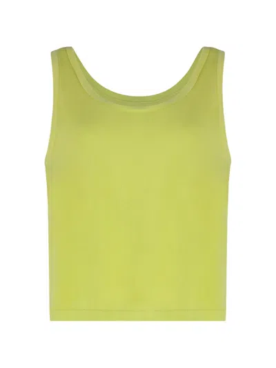 The Great Ribbed-knit Tank Top In Yellow