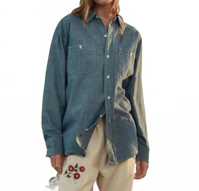 The Great Road Long Sleeve Button Down Shirt In Shoreline In Blue