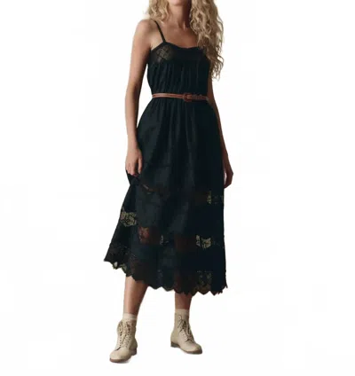 The Great Rosette Crochet Dress In Black