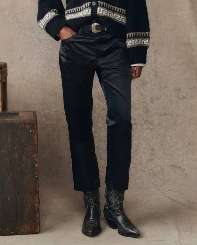 The Great Satin Wayne Pants In Black In Animal Print