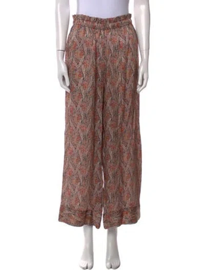 Pre-owned The Great Satin Wide Leg Pants In Red